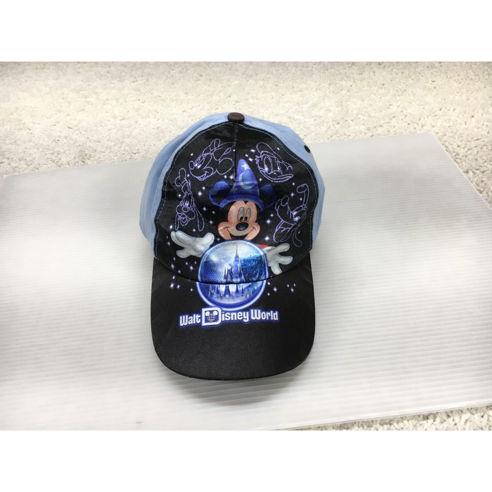 Disney Parks Hat Cap Boys Blue Strap Back Mickey Mouse Cartoon Logo Kids Youth